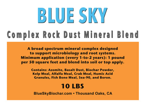 BLUE SKY BIOCHAR'S   COMPLEX ROCK DUST BLEND with BIOCHAR  10 Lbs.