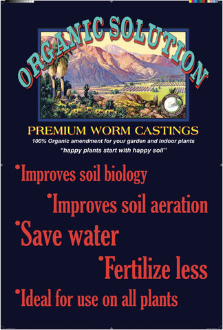 ORGANIC SOLUTION Premium Worm Castings ONE CUBIC FOOT 25 Qts
